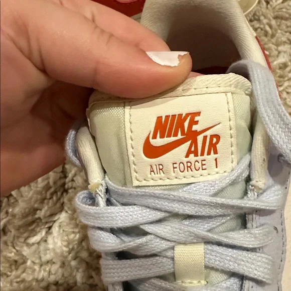 Nike Air Force 1 - Red Swoosh and Cream Accents - Picture 2 of 2